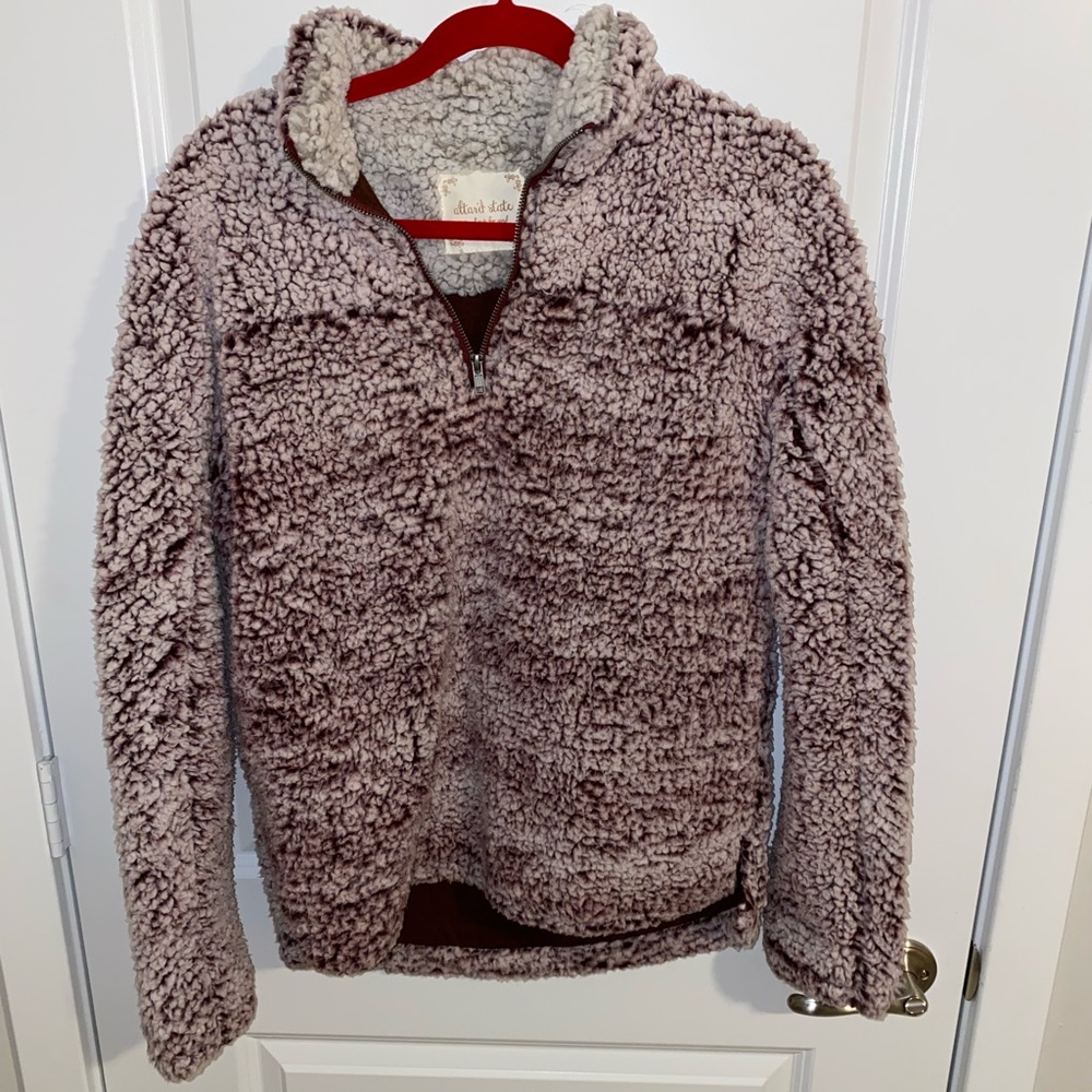 Altar’d State Burgundy Sherpa Quarter Zip